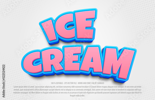 Ice cream 3d editable text effect