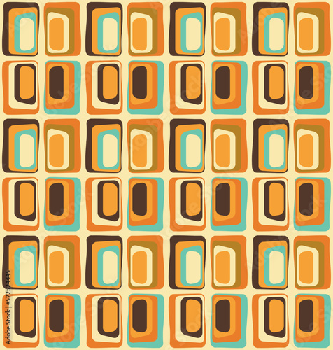 Seamless retro pattern, 1960s and 1970s style, mid-century modern