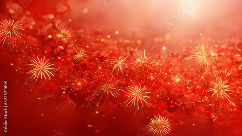 Red Abstract Wallpaper. Red Holiday glowing Abstract Defocused Background for Christmas and New Year
