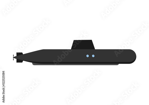 military submarine flat design vector illustration