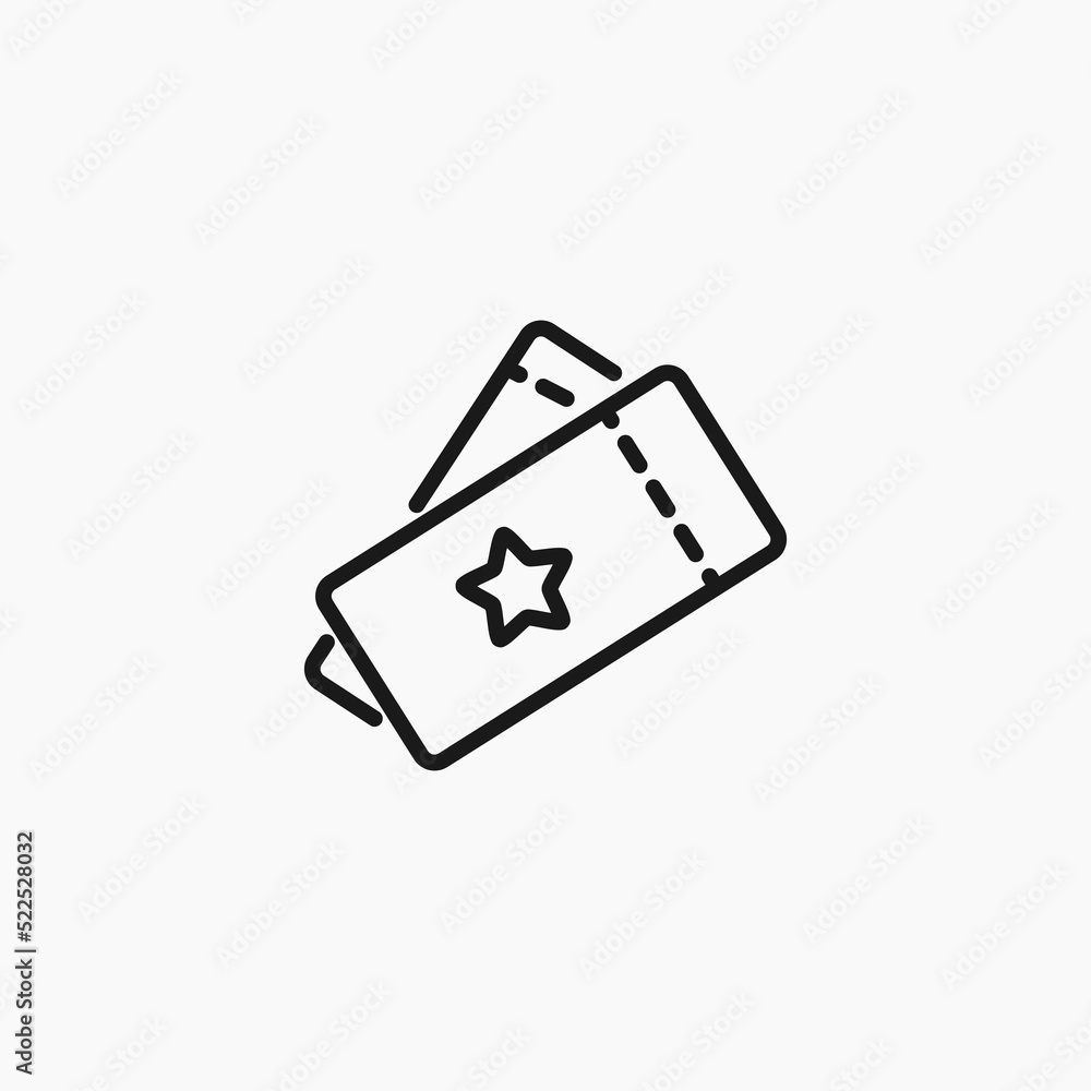 Voucher line icon. Voucher pictogram. Voucher line icon. Voucher pictogram.