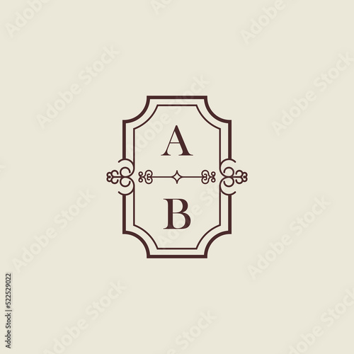 AB vintage initial monogram logo which is good for digital branding or print