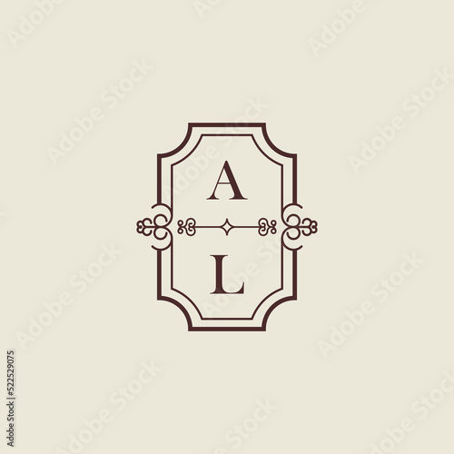 AL vintage initial monogram logo which is good for digital branding or print