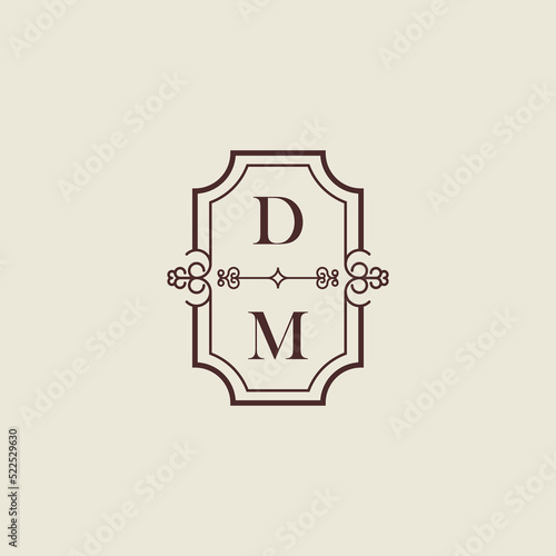 DM vintage initial monogram logo which is good for digital branding or print