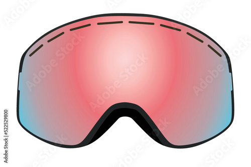 Ski googles. front view. vector