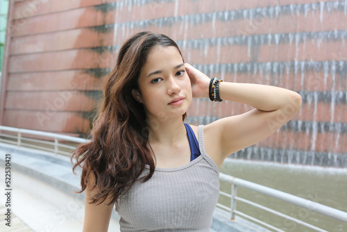 Free Download Young attractive woman portrait at outdoor. - GFXLoad