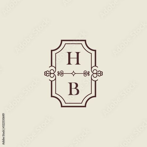 HB vintage initial monogram logo which is good for digital branding or print