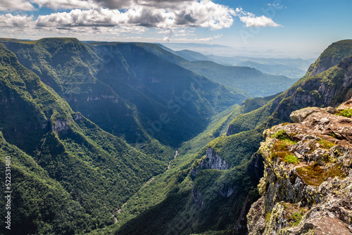 Canyon in idyllic rainforest Landscape - Rio Grande do Sul state, Brazil