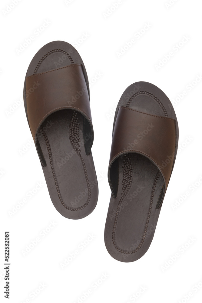 Brown sandals isolated on white background with clipping path. Brown sandals isolated on white background with clipping path.