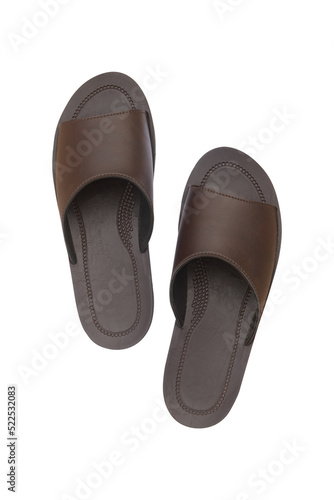 Brown sandals isolated on white background with clipping path.