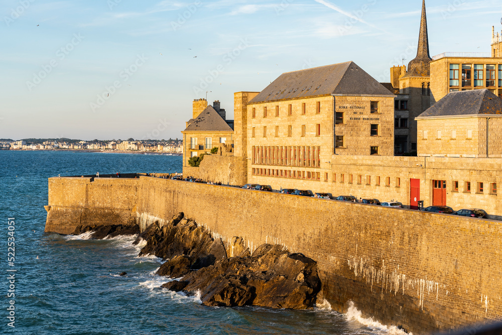 Old town of Saint-Malo, at the northwest coast of France