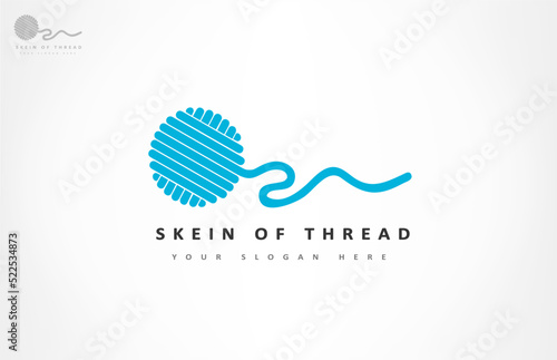Knitting logo vector. Knitting a ball of thread logo vector.