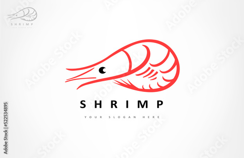 Shrimp logo vector. Food Logo design.