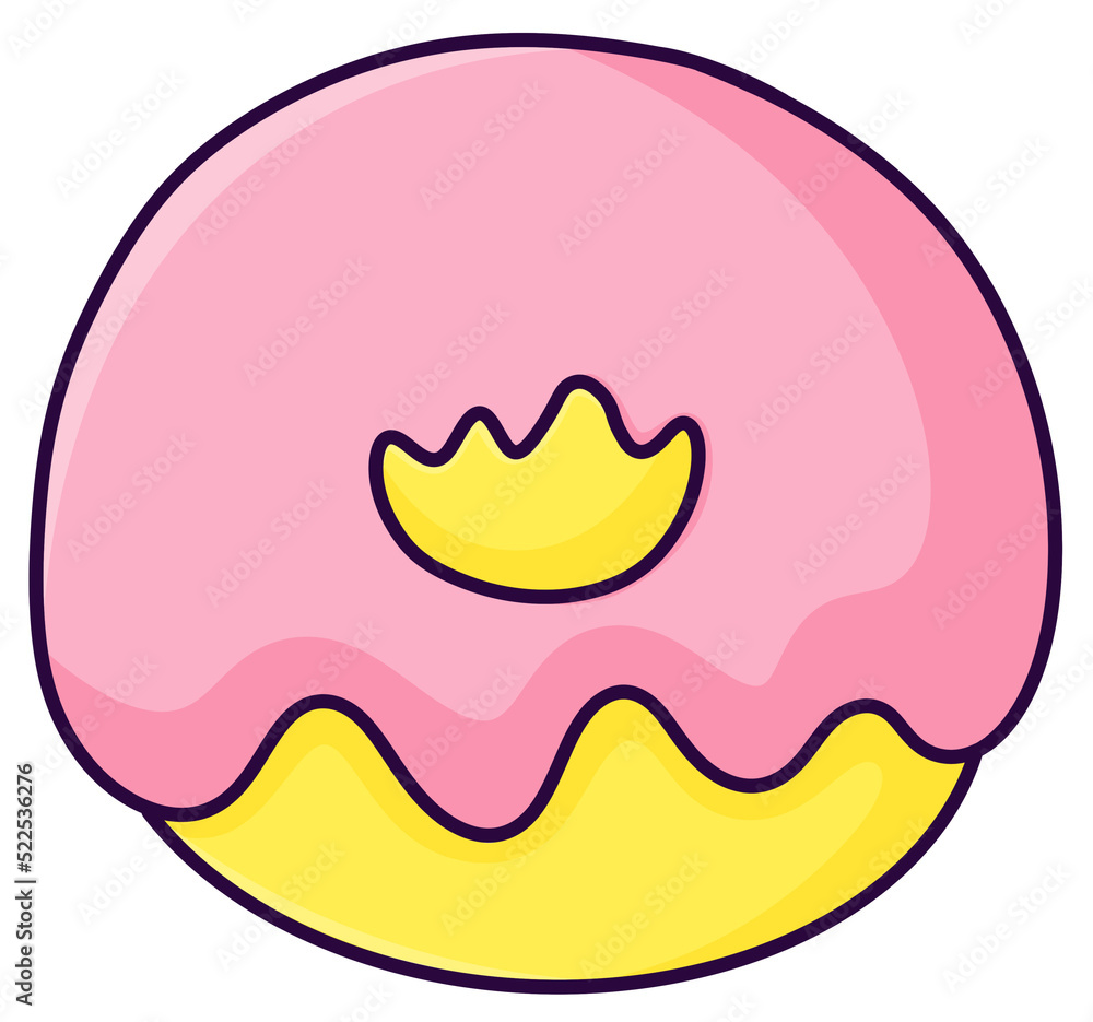 Obraz premium Pink Donut cartoon icon