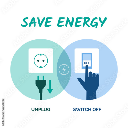 Save energy: unplug and switch off photo