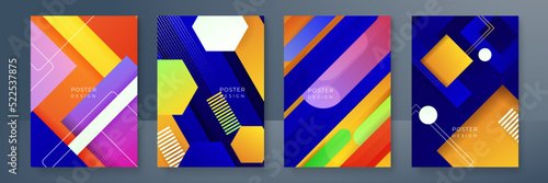 Colourful backgrounds set with modern abstract blurred color gradient patterns. Smooth templates collection for brochures, posters, banners, flyers and cards. Vector illustration.