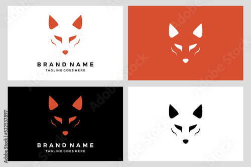 Head fox logo icon vector illustration