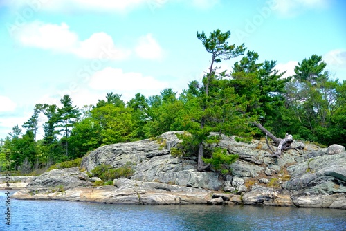 Granite Islands with Windswept Pines in Georgian Bay, Ontario Canada