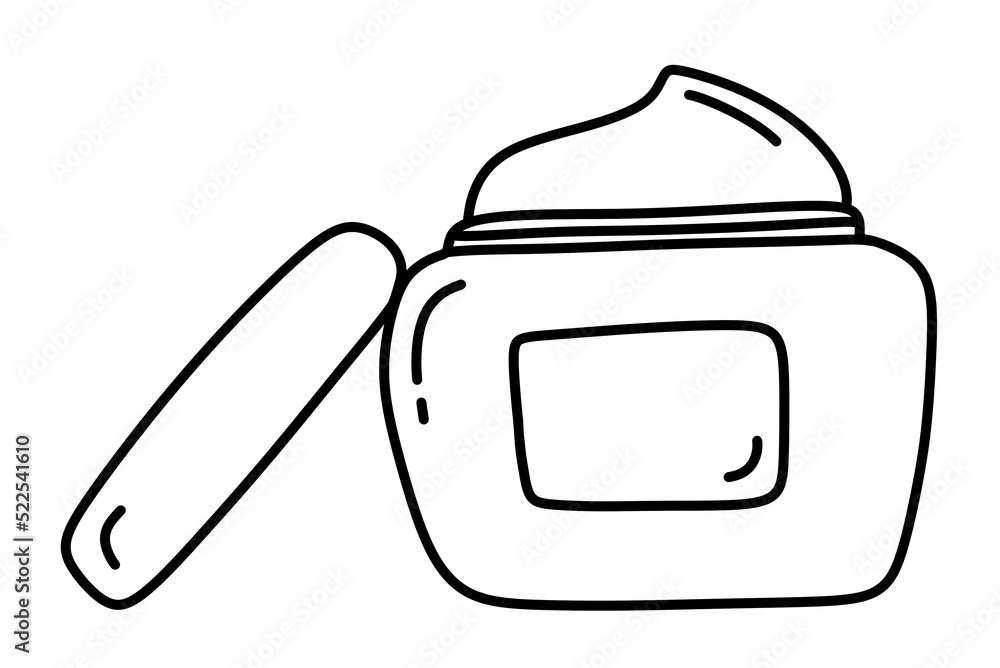 Obraz premium Face cream jar linear icon