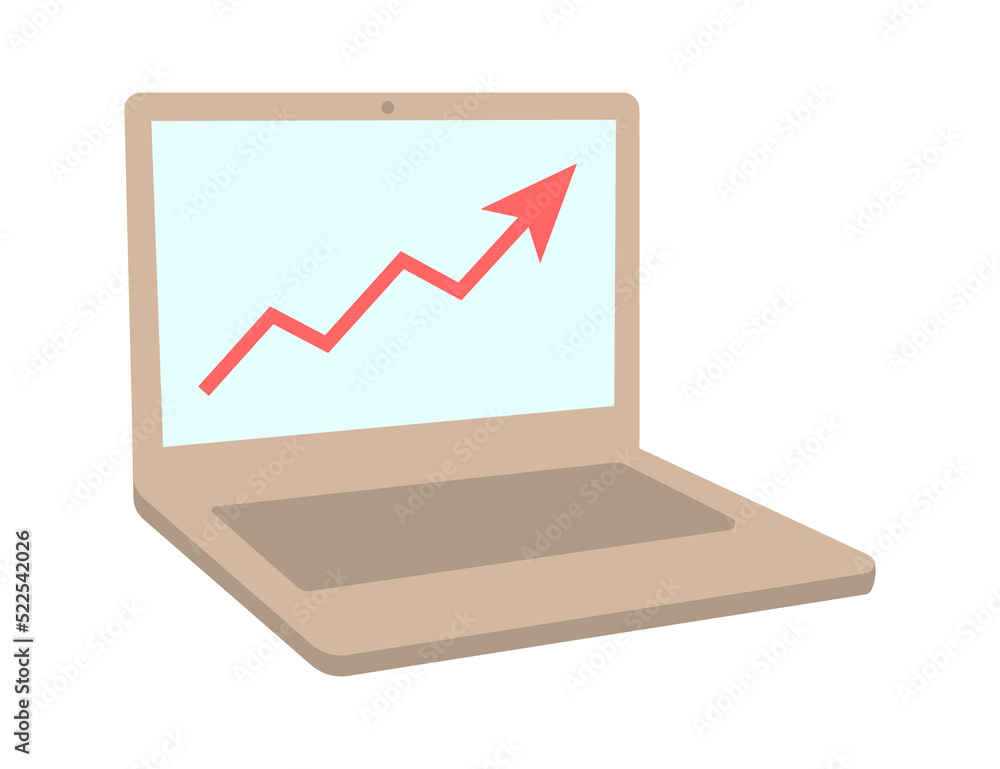 laptop with up arrow laptop concept, vector flat graphic illustration laptop with up arrow laptop concept, vector flat graphic illustration
