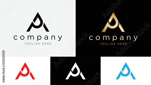 Letter AP P,A vector logo monogram Design illustration.Initial Based Alphabet PA, AP abstract icon template