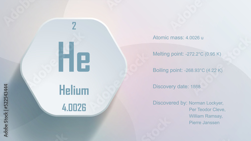 Modern periodic table element Helium 3D Vector Illustration