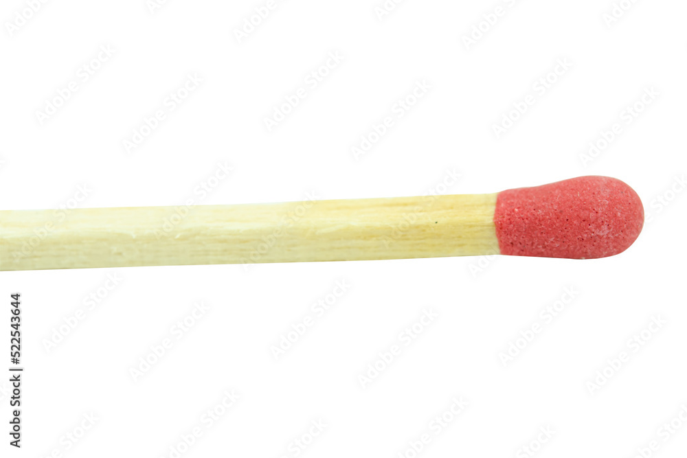 Close-up red match isolated on a white background with clipping path. Close-up red match isolated on a white background with clipping path.