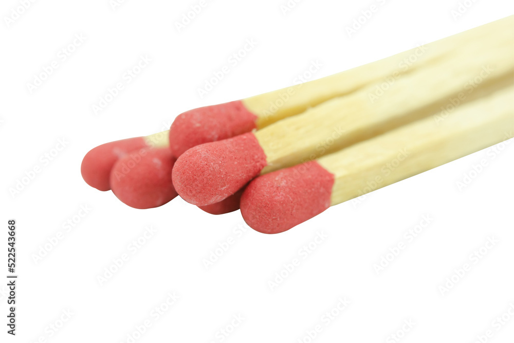 Close-up red match isolated on a white background with clipping path. Close-up red match isolated on a white background with clipping path.