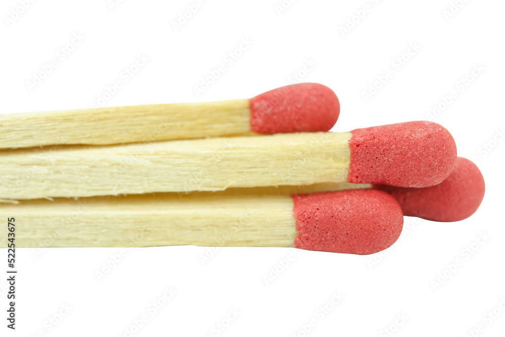 Close-up red match isolated on a white background with clipping path. Close-up red match isolated on a white background with clipping path.