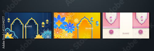 Islamic ramadan background with Arabic ornament pattern and luxury mandala lantern decorative. Designed for islam greeting card, eid template, hajj, invitation, celebration, premium frame, and mosque