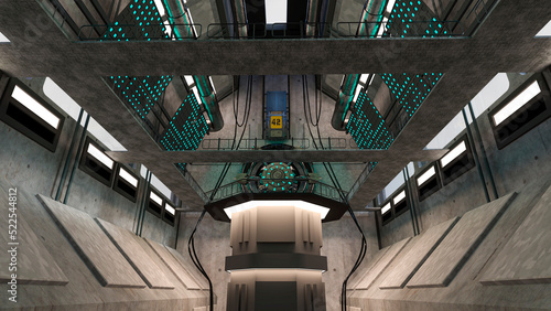 villain secret hideout background cinematic bottom view