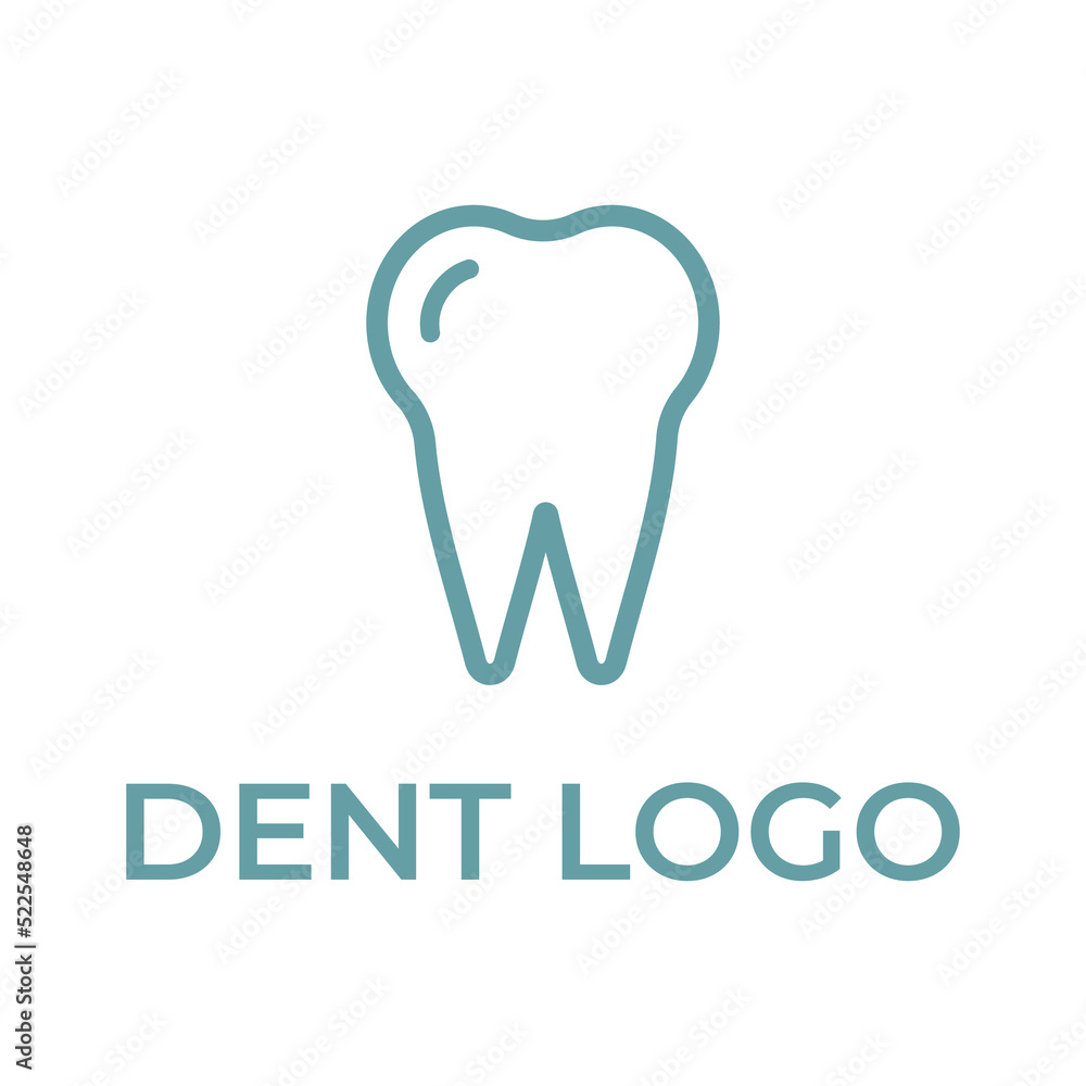 Dental logo tooth abstract design vector template Linear style. Dentist stomatology medical doctor Logotype concept icon isolated on white Dental logo tooth abstract design vector template Linear style. Dentist stomatology medical doctor Logotype concept icon isolated on white