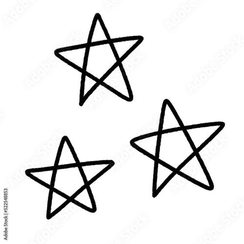 Stars doodle line art