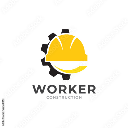 Construction Worker Logo Vector Design.