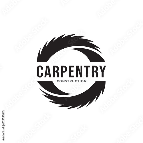 Vector logo of carpentry workshop and woodwork.