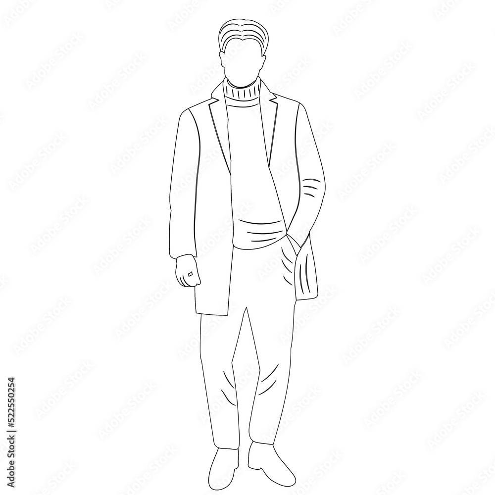 man sketch on white background isolated, vector man sketch on white background isolated, vector