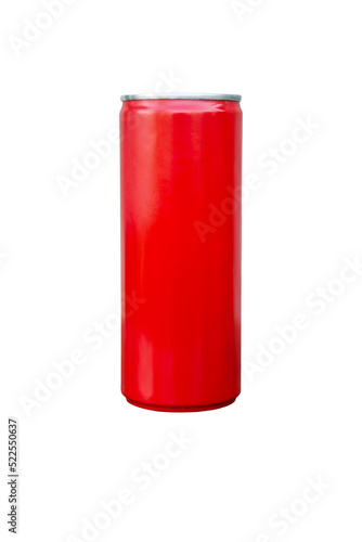 Red slim can isolated on white background with clipping path