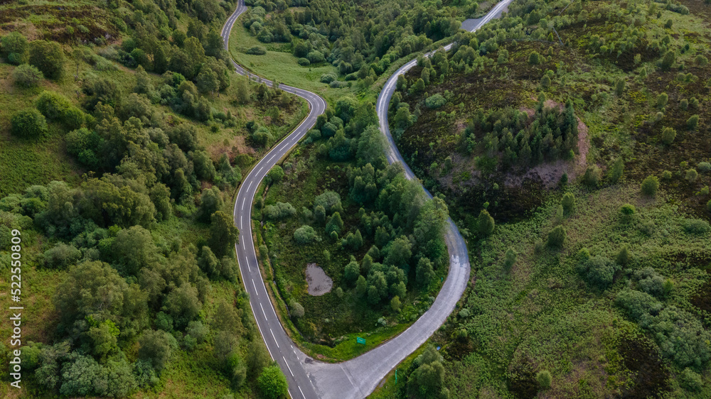 Drone view of the Scottish Highlands Drone view of the Scottish Highlands