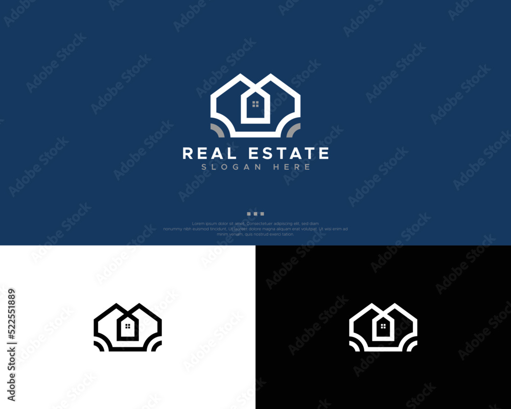 Naklejka premium Real Estate Logo Design Template