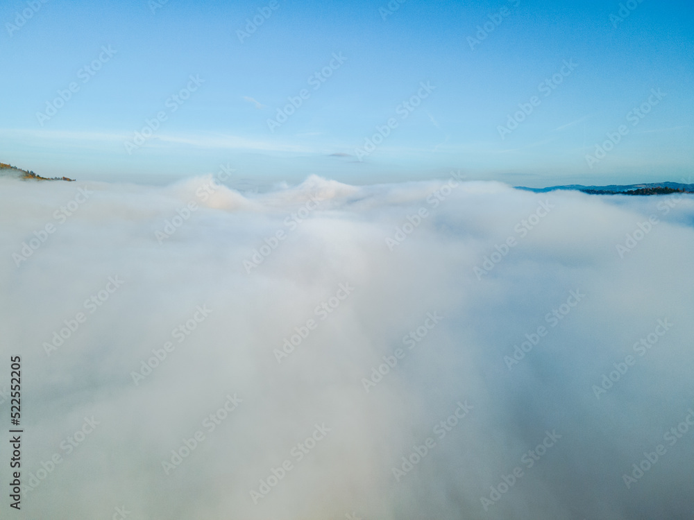 aerial view above the clouds