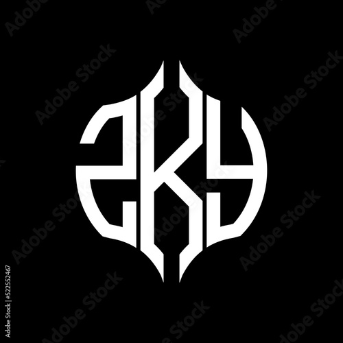 ZKY letter logo. ZKY best black background vector image. ZKY Monogram logo design for entrepreneur and business.
 photo