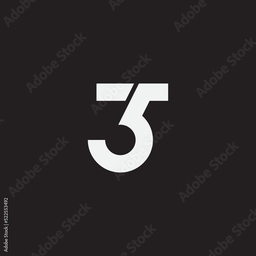 Number 35 monogram logo template.