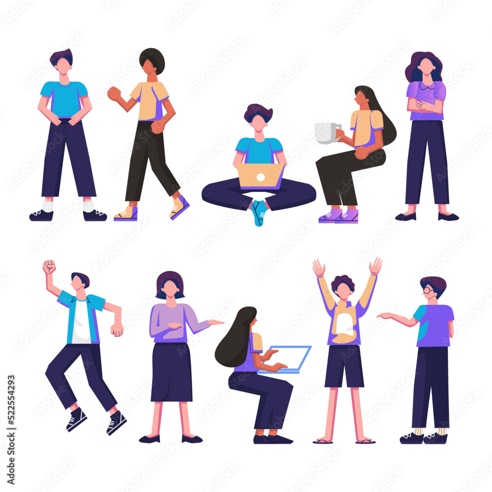 flat character color full illustration design flat character color full illustration design