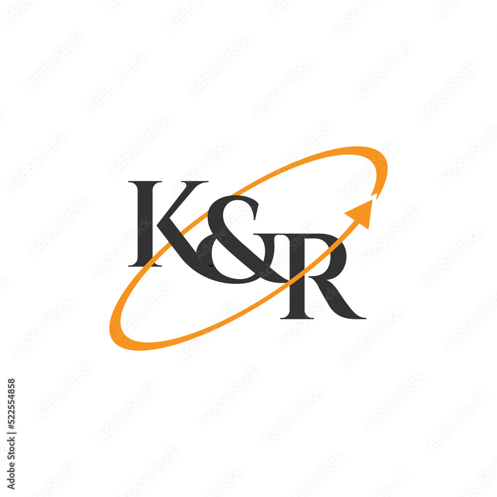 Initial K&R typography logo vector design template Initial K&R typography logo vector design template