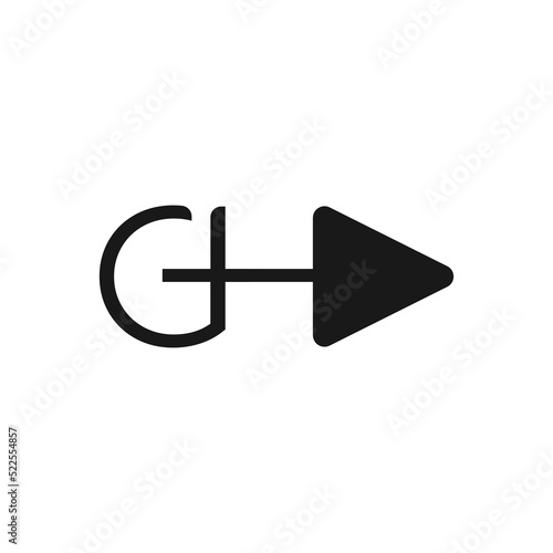 Initial GH lettering logo design vector