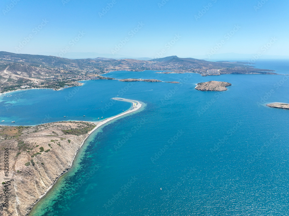 Obraz premium Aerial drone view İzmir Foça Turkey, Orak island