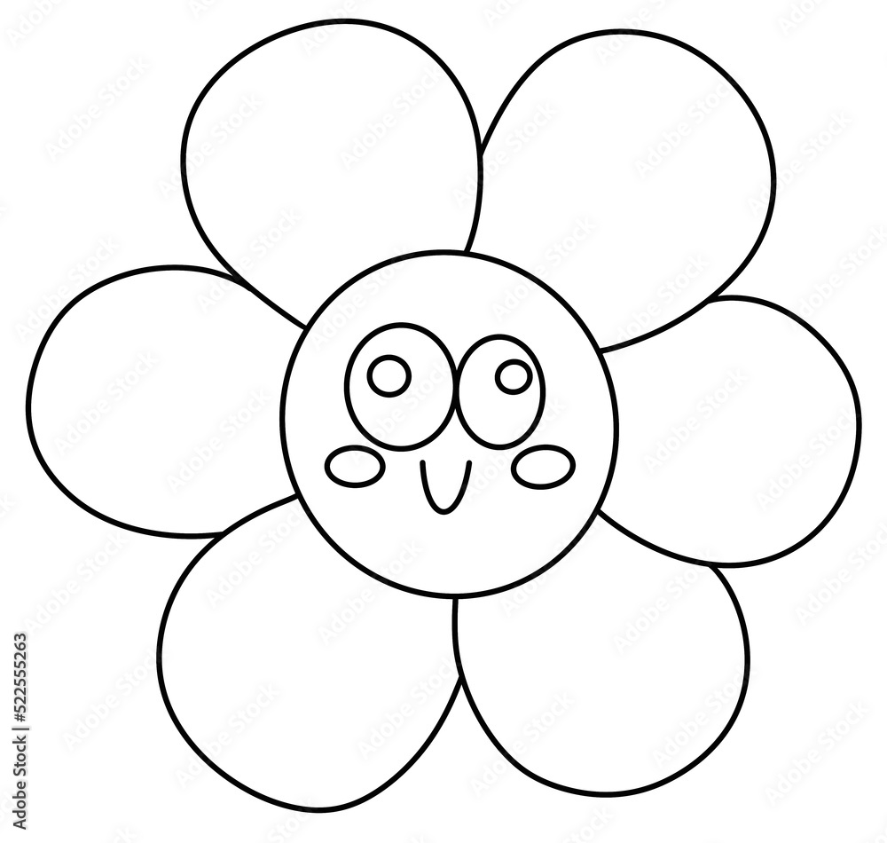 Flowers in doodle Cartoon line Flowers in doodle Cartoon line