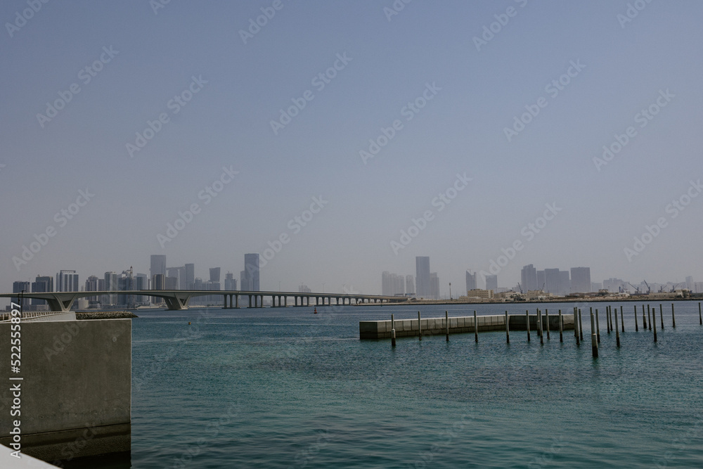 Abu Dhabi Seascape Water Front  from Saadiyat Island United Arab Emirates
