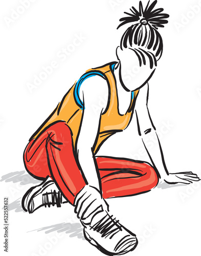 woman runner foot pain sport injury health medical concept vector illustration