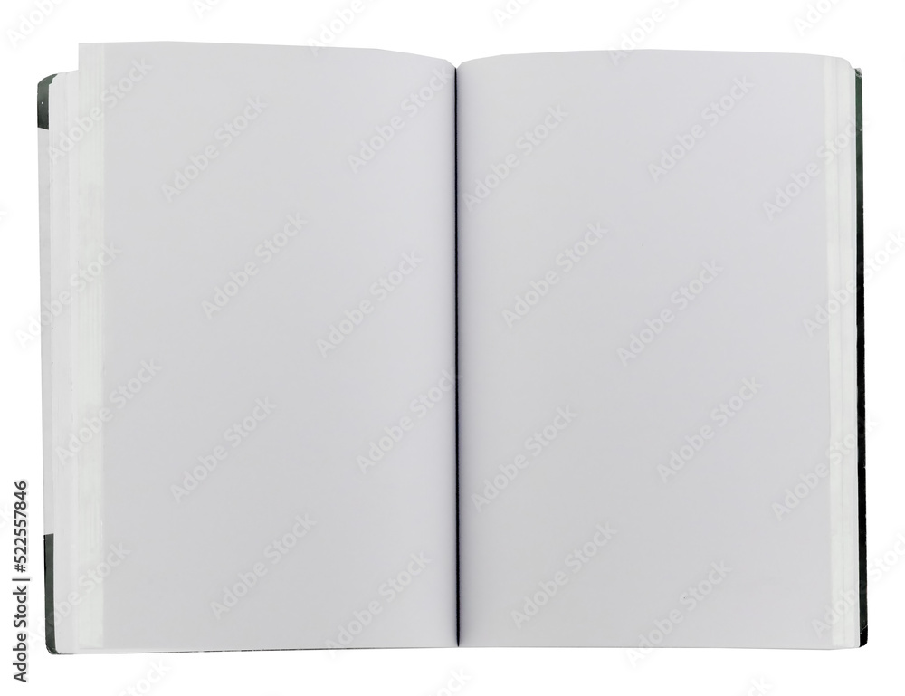 Cutout of an isolated open book with blank pages with the transparent png background
Cutout of an isolated open book with blank pages with the transparent png background